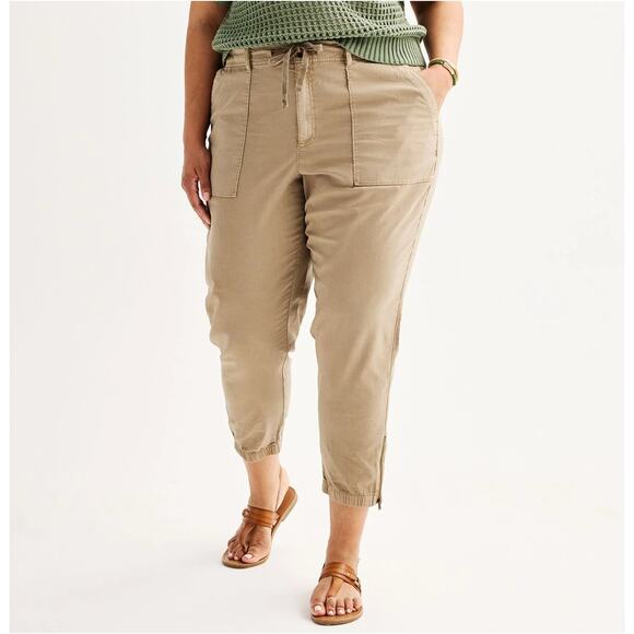 Plus Size Sonoma Goods For Life Core Utility Jogger Pants Size 3X NWOT - Picture 1 of 7